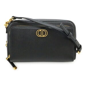 CHRISTIAN DIOR Black Leather Shoulder Bag